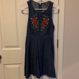 Denim Embroidered Dress